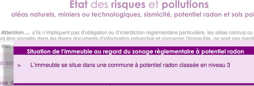 État des risques et pollutions